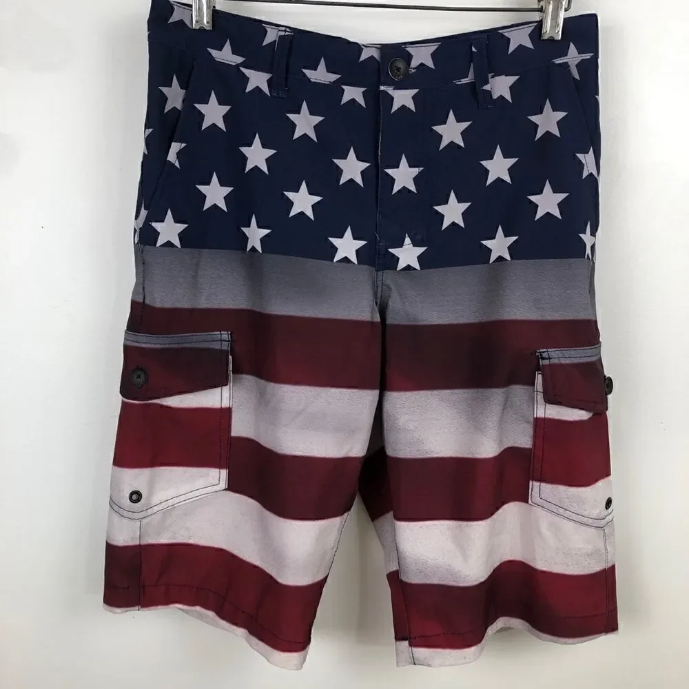 NWOT Size 29 Hawk Patriotic Board Shorts